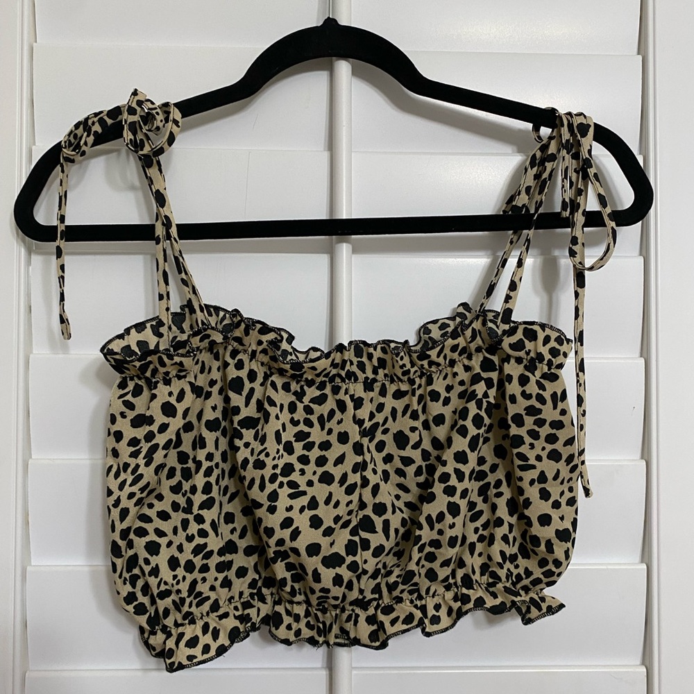 Shein leopard print knotted cami top